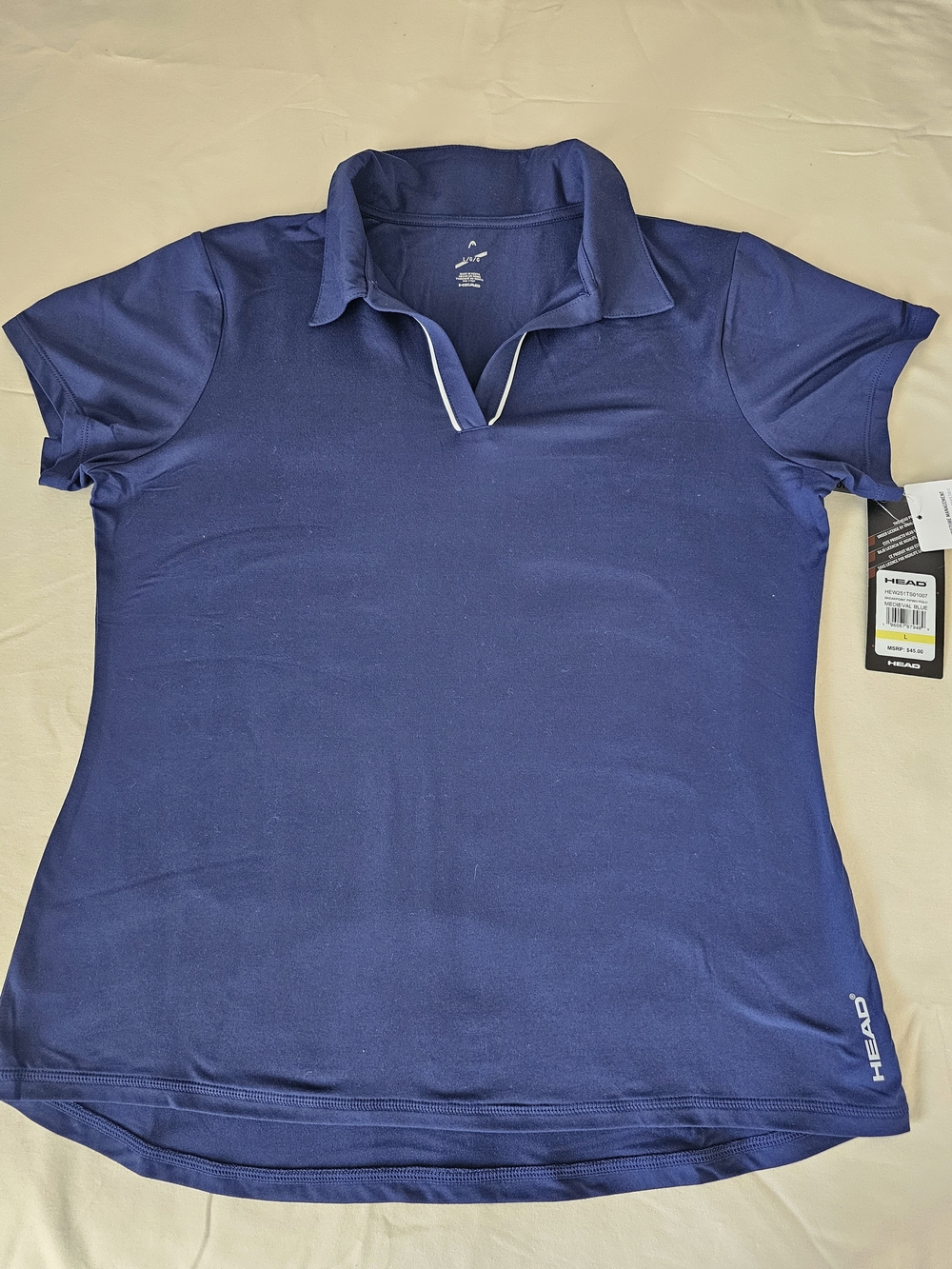HEAD Women's Navy Polo with White Trim